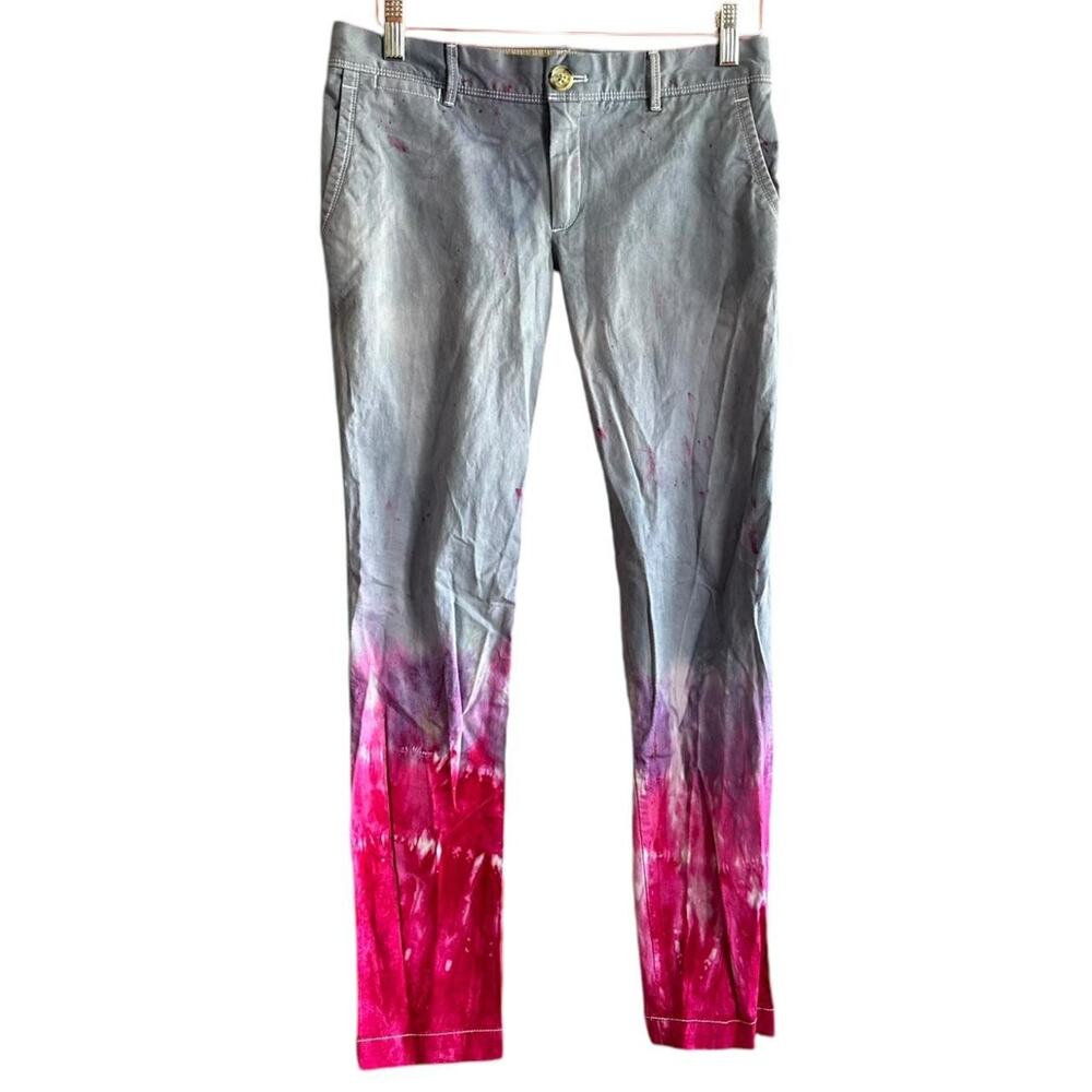 Womens Pants Size 2 Pink Tie Dye Reworked Bohemian Casual Summer Festival
